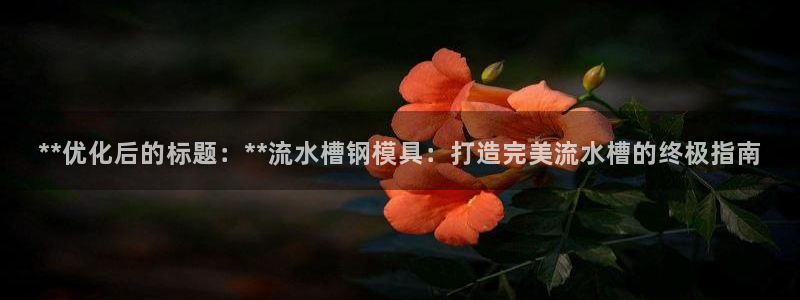太阳集团电视剧：**优化后的标题：**流水槽钢模具：打造完美流水槽的终极指南